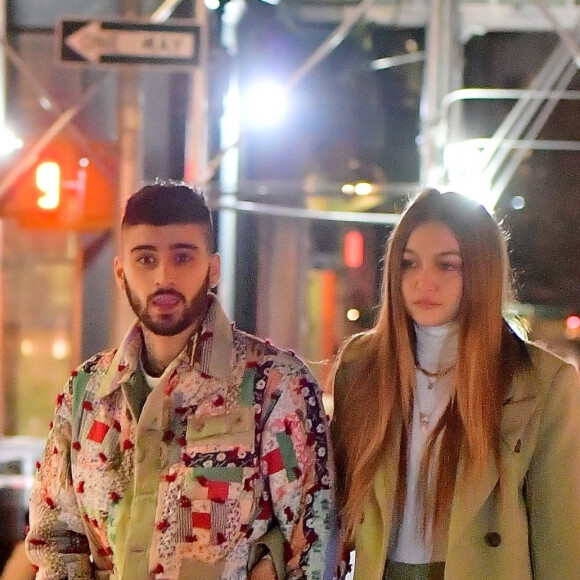 Gigi Hadid et Zayn Malik sont allés dîner au restaurant IL Buco avec B. Hadid et D. Lipa pour l'anniversaire de Zayn à New York, le 11 janvier 2020.