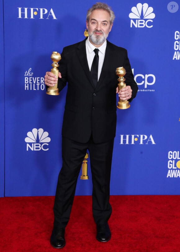 Sam Mendes lors de la Press Room (Pressroom) de la 77ème cérémonie annuelle des Golden Globe Awards au Beverly Hilton Hotel à Los Angeles le 5 janvier 2020.
