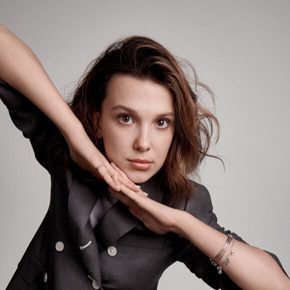 L'actrice Millie Bobby Brown pose pour la campagne de pub du joaillier danois Pandora. Copenhague. Le 26 septembre 2019.