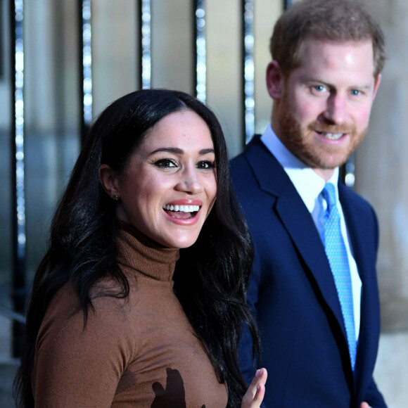 Le prince Harry, duc de Sussex, et Meghan Markle, duchesse de Sussex, en visite à la Canada House à Londres le 7 janvier 2020.