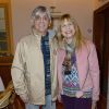 Annie Gautrat aka la chanteuse Stone et son compagnon - Dîner du comité d'honneur de l'Association pour le Droit de Mourir dans la Dignité (ADMD) organisé par M. Jean-Luc Romero-Michel au Restaurant "Chez Françoise" à Paris le 4 mars 2014.
