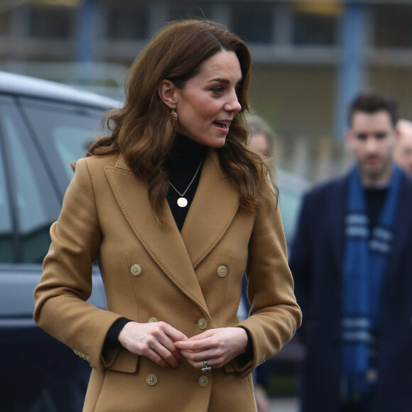 Kate Middleton, duchesse de Cambridge, en visite au centre pour enfants "Ely & Caerau" à Cardiff. Le 22 janvier 2020
