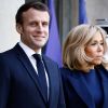 Le président Emmanuel Macron, la première dame Brigitte Macron au palais de l'Elysée à Paris le 10 janvier 2020. © Hamilton / Pool / Bestimage