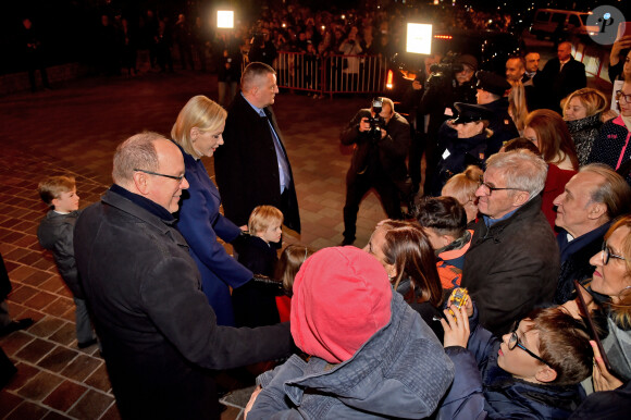 Le prince Albert II de Monaco, sa femme la princesse Charlene et leurs enfants le prince héréditaire Jacques et la princesse Gabriella durant la célébration de la Sainte Dévote, Sainte patronne de Monaco, à Monaco le 26 janvier 2020. © Bruno Bebert/Bestimage