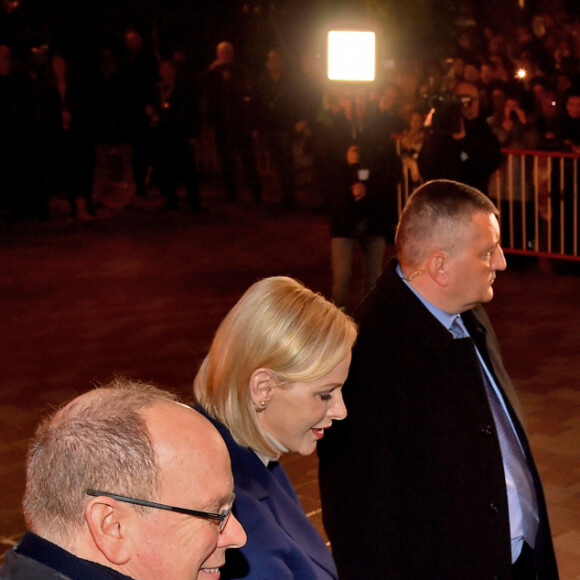 Le prince Albert II de Monaco, sa femme la princesse Charlene et leurs enfants le prince héréditaire Jacques et la princesse Gabriella durant la célébration de la Sainte Dévote, Sainte patronne de Monaco, à Monaco le 26 janvier 2020. © Bruno Bebert/Bestimage