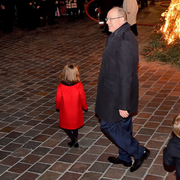 Le prince Albert II de Monaco, sa femme la princesse Charlene et leurs enfants le prince héréditaire Jacques et la princesse Gabriella durant la célébration de la Sainte Dévote, Sainte patronne de Monaco, à Monaco le 26 janvier 2020. © Bruno Bebert/Bestimage