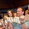 Arnold Schwarzenegger et sa fille Christina lors de la 29ème Weisswurstparty à l'hôtel Stanglwirt à Going, Autriche, le 27 janvier 2020.