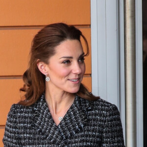 Kate Middleton, duchesse de Cambridge, visite un atelier du programme hospitalier de la National Portrait Gallery à l'hôpital pour enfants Evelina à Londres le 28 janvier 2020.