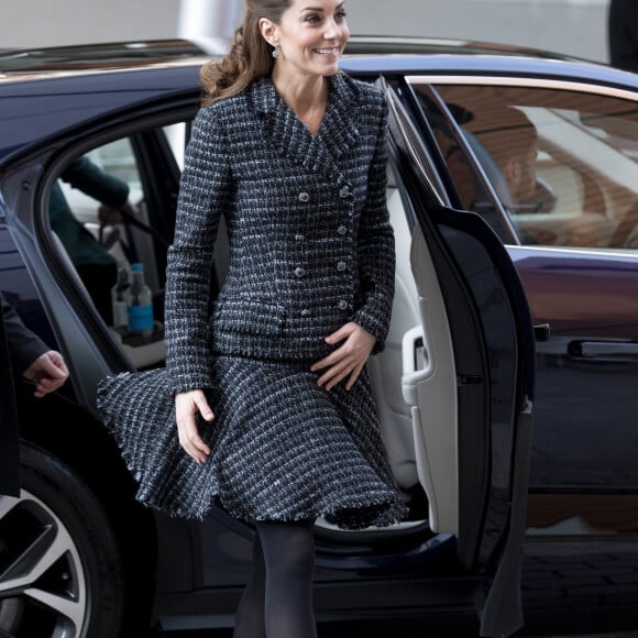 Kate Middleton, duchesse de Cambridge, visite un atelier du programme hospitalier de la National Portrait Gallery à l'hôpital pour enfants Evelina à Londres le 28 janvier 2020.