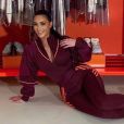 Kim Kardashian a reçu en cadeau toute la nouvelle collection IVY PARK, marque de Beyoncé, en collaboration avec adidas. Janvier 2020.