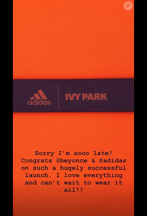 Kim Kardashian a reçu en cadeau toute la nouvelle collection IVY PARK, marque de Beyoncé, en collaboration avec adidas. Janvier 2020.