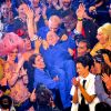 Anna Cleveland, Cristina Cordula, Jean-Paul Gaultier, Boy George, Rossy de Palma, Farida Khelfa, Suzanne Von Aichinger et Estelle Lefébure, lors du dernier défilé de mode Haute-Couture printemps-été 2020 "Jean-Paul Gaultier" au théâtre du Châtelet à Paris, France, le 22 janvier 2020. © Veeren-Clovis/Bestimage