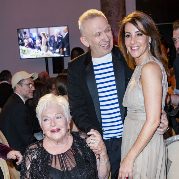 Jean-Paul Gaultier, Line Renaud et la princesse Marie de Danemark lors de la soirée de gala de la 18ème édition du "Dîner de la mode du Sidaction" au Pavillon Cambon Capucines - Potel et Chabot à Paris, France, le 23 janvier 2020. © Olivier Borde/Bestimage