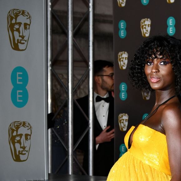 Jodie Turner-Smith (enceinte) aux BAFTA Awards, le 2 février 2020 à Londres.