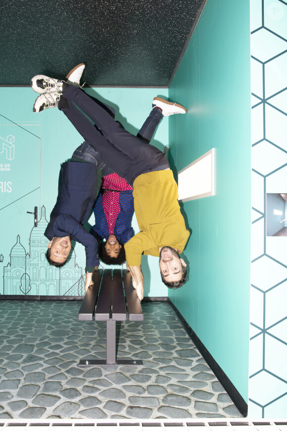 Maxime Guény (TPMP), Gwendal Marimoutou et Ludovic Marcato (Cirque de Paname) - Inauguration du Musée de l'Illusion à Paris le 27 janvier 2020. ©Jack Tribeca/Bestimage