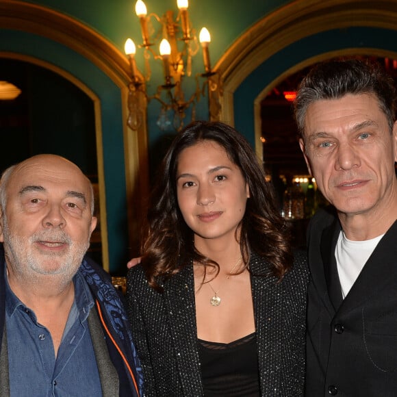 Exclusif - Gérard Jugnot, Marc Lavoine et sa compagne Line Papin à la générale de presse du spectacle musicale " Les Souliers Rouges " aux Folies Bergères à Paris, France, le 4 février 2020. © Veeren/Bestimage