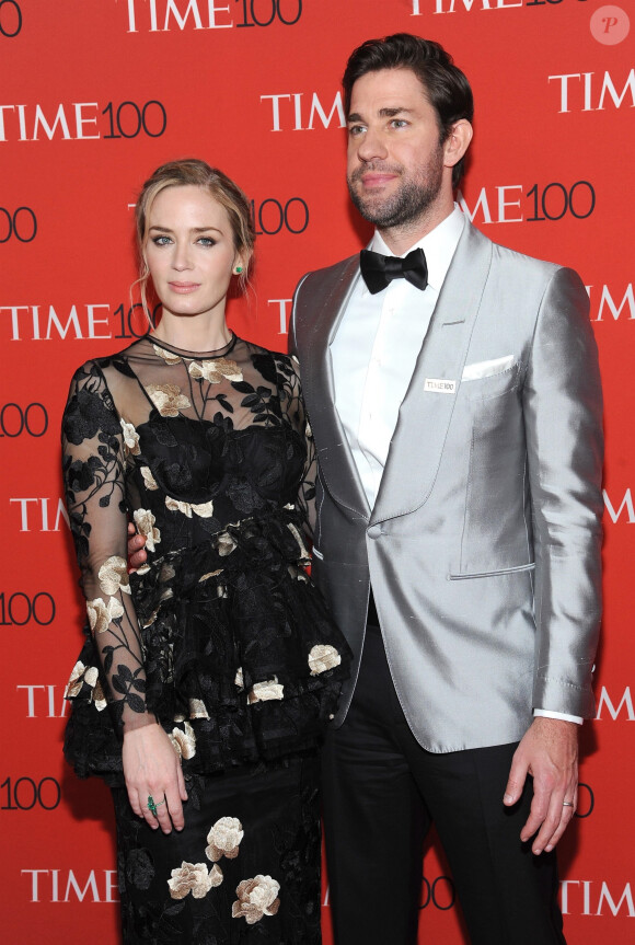 Emily Blunt et son mari John Krasinski - Photocall de la soirée 2018 Time 100 Gala au Frederick P. Rose Hall à New York, le 24 avril 2018