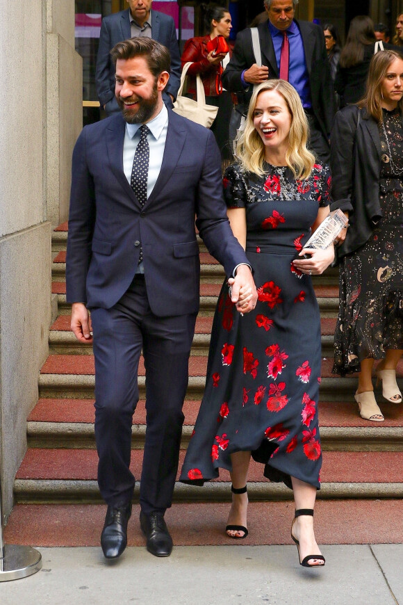 Emily Blunt et son mari John Krasinski quittent la soirée " Variety's Power Of Women " à New York, le 13 avril 2018
