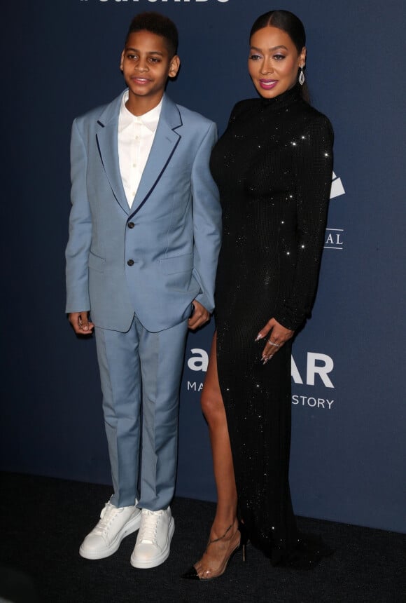 La La Anthony et son fils Kiyan Carmelo Anthony assistent à la 22e édition du gala amfAR New York au Cipriani Wall Street. New York, le 5 février 2020.