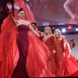Roselyn Sanchez, Paris Hilton et Nicky Hilton participent au défilé "Go Red For Women" de l'American Heart Association au Hammerstein Ballroom. New York, le 5 février 2020.
