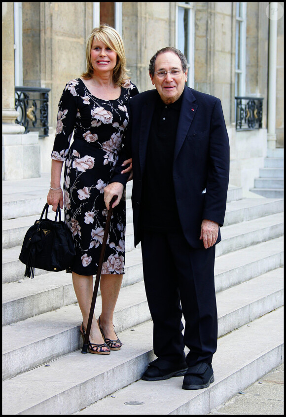 Robert Hossein et Candice Patou le 3 juillet 2008.