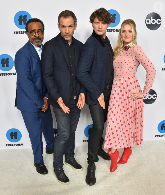 Tim Meadows, Bryan Callen, Brett Dier et AJ Michalka au Disney ABC TCA Winter Press Tour 2019 en février 2019 à Pasadena, Los Angeles. © O'Connor/AFF-USA.com