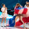 Emme, la fille de Jennifer Lopez sur scène pour le show lors de la mi-temps du 54 ème Super Bowl au Hard Rock Stadium à Miami le 2 février 2020.