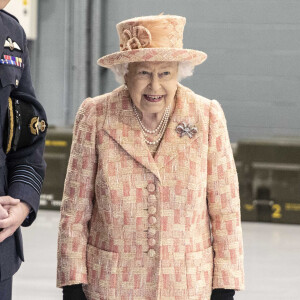 La reine Elisabeth II d'Angleterre en visite à la Royal Air Force à Marham. Le 3 février 2020