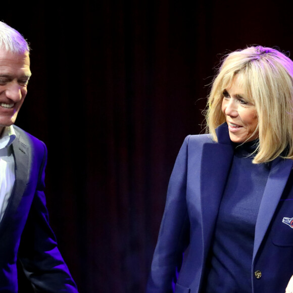 Didier Deschamps, parrain de l'Opération Pièces Jaunes 2020 et la Première Dame Brigitte Macron, présidente de la Fondation Hôpitaux de Paris – Hôpitaux de France Disneyland Paris a accueilli 300 enfants hospitalisés avec la Fondation Hôpitaux de Paris – Hôpitaux de France pour une journée inoubliable en compagnie de la Première Dame et présidente de la Fondation Hôpitaux de Paris – Hôpitaux de France, le parrain de l'Opération Pièces Jaunes 2020, la présidente de Disneyland Paris et d'autre personnalités à Marne-la-Vallée, France, le 29 janvier 2020. © Dominique Jacovides/Bestimage