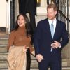 Le prince Harry, duc de Sussex, et Meghan Markle, duchesse de Sussex, en visite à la Canada House à Londres le 7 janvier 2020.