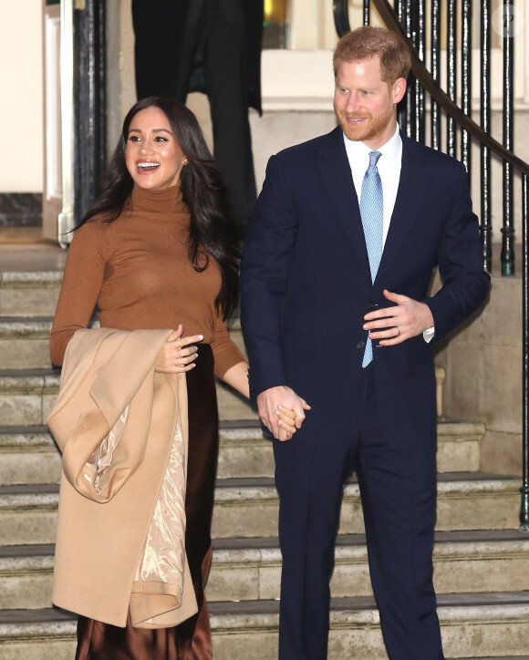 Le prince Harry, duc de Sussex, et Meghan Markle, duchesse de Sussex, en visite à la Canada House à Londres le 7 janvier 2020.