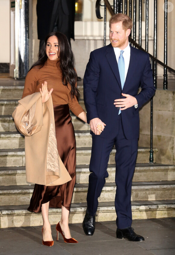 Le prince Harry, duc de Sussex, et Meghan Markle, duchesse de Sussex, en visite à la Canada House à Londres le 7 janvier 2020.