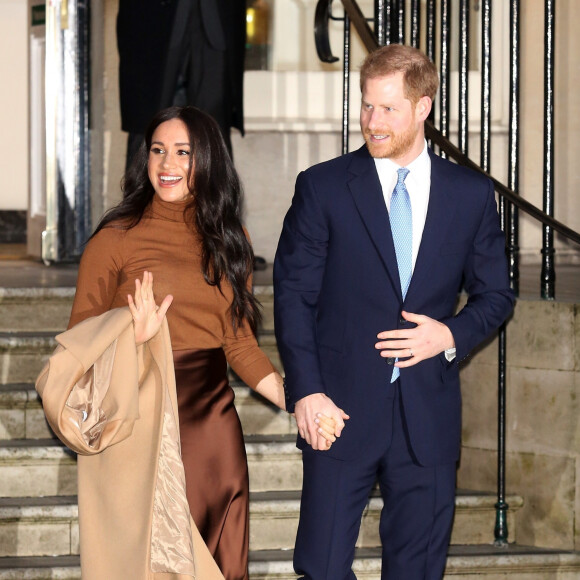 Le prince Harry, duc de Sussex, et Meghan Markle, duchesse de Sussex, en visite à la Canada House à Londres le 7 janvier 2020.