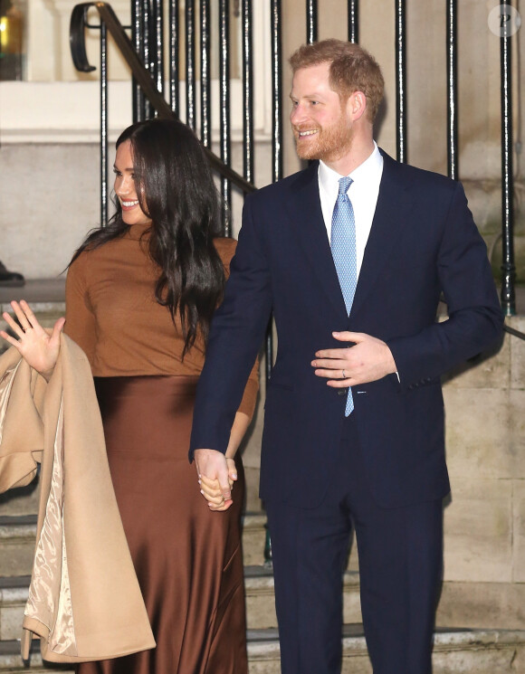 Le prince Harry, duc de Sussex, et Meghan Markle, duchesse de Sussex, en visite à la Canada House à Londres le 7 janvier 2020.