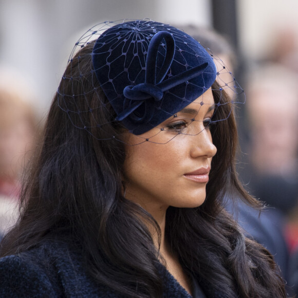 Le prince Harry, duc de Sussex, et Meghan Markle, duchesse de Sussex, assistent au 91ème 'Remembrance Day', une cérémonie d'hommage à tous ceux qui sont battus pour la Grande-Bretagne, à Westminster Abbey, le 7 novembre 2019.