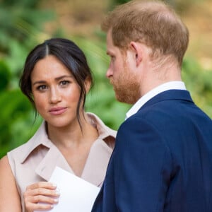 Le prince Harry, duc de Sussex, et Meghan Markle, duchesse de Sussex, se rendent à la réception des industries créatives et des entreprises à Johannesburg, le 2 octobre 2019.