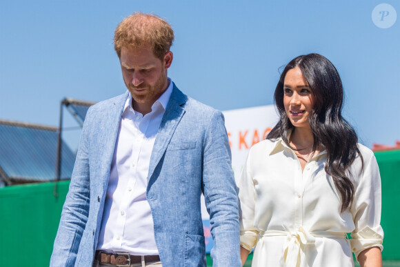 Le prince Harry, duc de Sussex, et Meghan Markle, duchesse de Sussex, visite l'association "Yes" (Youth Employment Service) qui oeuvre pour résoudre le problème du chômage des jeunes en Afrique du Sud. Johannesburg, le 2 octobre 2019.