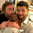 Christophe Beaugrand et    Ghislain Gerin avec leur fils Valentin le 1er janvier 2020. 