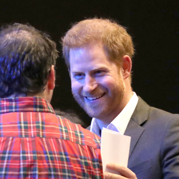 Le prince Harry, duc de Sussex, lors d'un sommet sur le tourisme durable au centre de conférences international d'Edimbourg, Ecosse, Royaume Uni, le 26 février 2020.