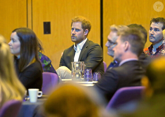 Le prince Harry, duc de Sussex, lors d'un sommet sur le tourisme durable au centre de conférences international d'Edimbourg, Ecosse, Royaume Uni, le 26 février 2020.