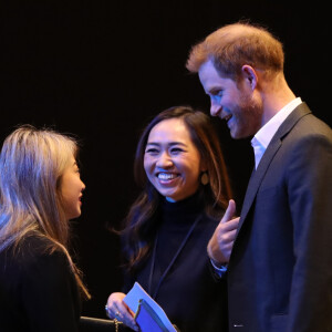 Le prince Harry, duc de Sussex, lors d'un sommet sur le tourisme durable au centre de conférences international d'Edimbourg, Ecosse, Royaume Uni, le 26 février 2020.