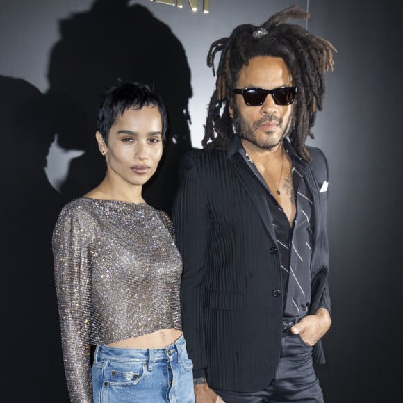 Zoë Kravitz et son père Lenny Kravitz assistent au défilé de mode Saint Laurent, collection prêt-à-porter automne-hiver 2020/2021 à Paris le 25 février 2020. © Olivier Borde / Bestimage