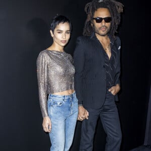 Zoë Kravitz et son père Lenny Kravitz assistent au défilé de mode Saint Laurent, collection prêt-à-porter automne-hiver 2020/2021 à Paris le 25 février 2020. © Olivier Borde / Bestimage