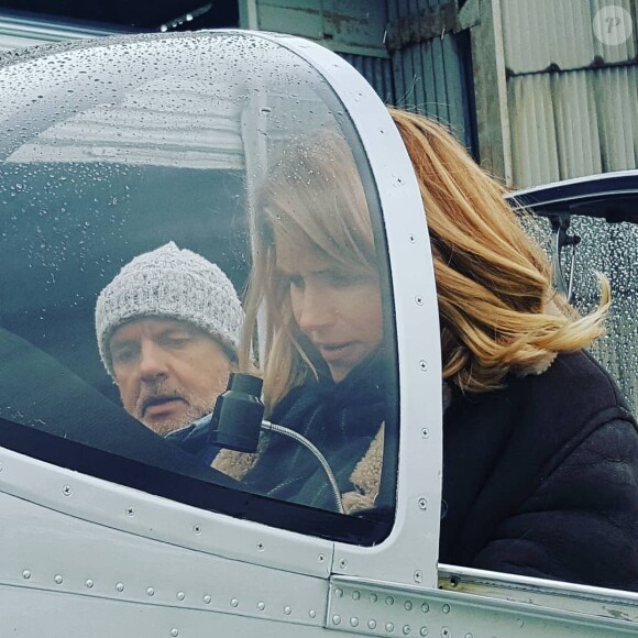 Alice Taglioni sur le tournage du téléfilm "Au-dessus des nuages" (TF1) le 25 février 2020.