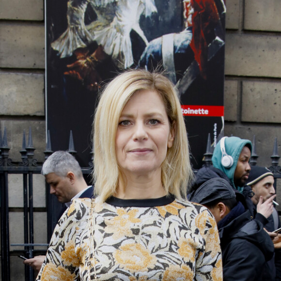 Marina Foïs arrive à la Conciergerie pour assister au défilé Paco Rabanne, collection prêt-à-porter automne-hiver 2020/2021. Paris, le 27 février 2020 © Veeren Ramsamy - Christophe Clovis / Bestimage