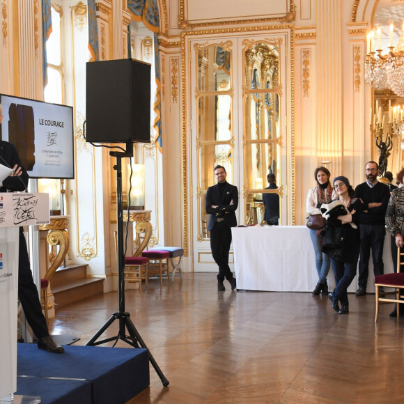 Sandrine Bonnaire, Sophie Nauleau et Franck Riester - 22ème édition du Printemps des Poètes au ministère de la Culture à Paris le 25 février 2020. © Coadic Guirec/Bestimage25/02/2020 - Paris