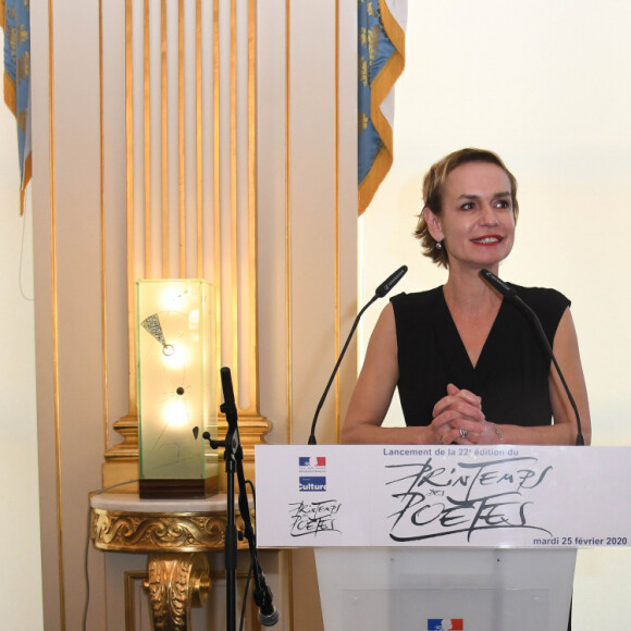 Sandrine Bonnaire, Sophie Nauleau et Franck Riester - 22ème édition du Printemps des Poètes au ministère de la Culture à Paris le 25 février 2020. © Coadic Guirec/Bestimage25/02/2020 - Paris