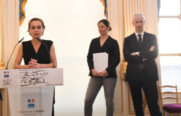 Sandrine Bonnaire, Sophie Nauleau et Franck Riester - 22ème édition du Printemps des Poètes au ministère de la Culture à Paris le 25 février 2020. © Coadic Guirec/Bestimage25/02/2020 - Paris