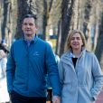 Iñaki Urdangarin et sa femme l'infante Cristina d'Espagne lors d'une promenade en famille à Vitoria, le 25 décembre 2019.