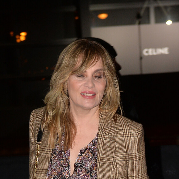 Emmanuelle Seigner - Arrivées au défilé de mode prêt-à-porter automne-hiver 2020/2021 Céline à Paris le 28 février 2020. © Veeren Ramsamy - Christophe Clovis / Bestimage